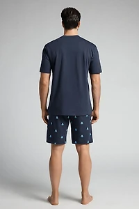 Octopus Print Short Cotton Pajamas