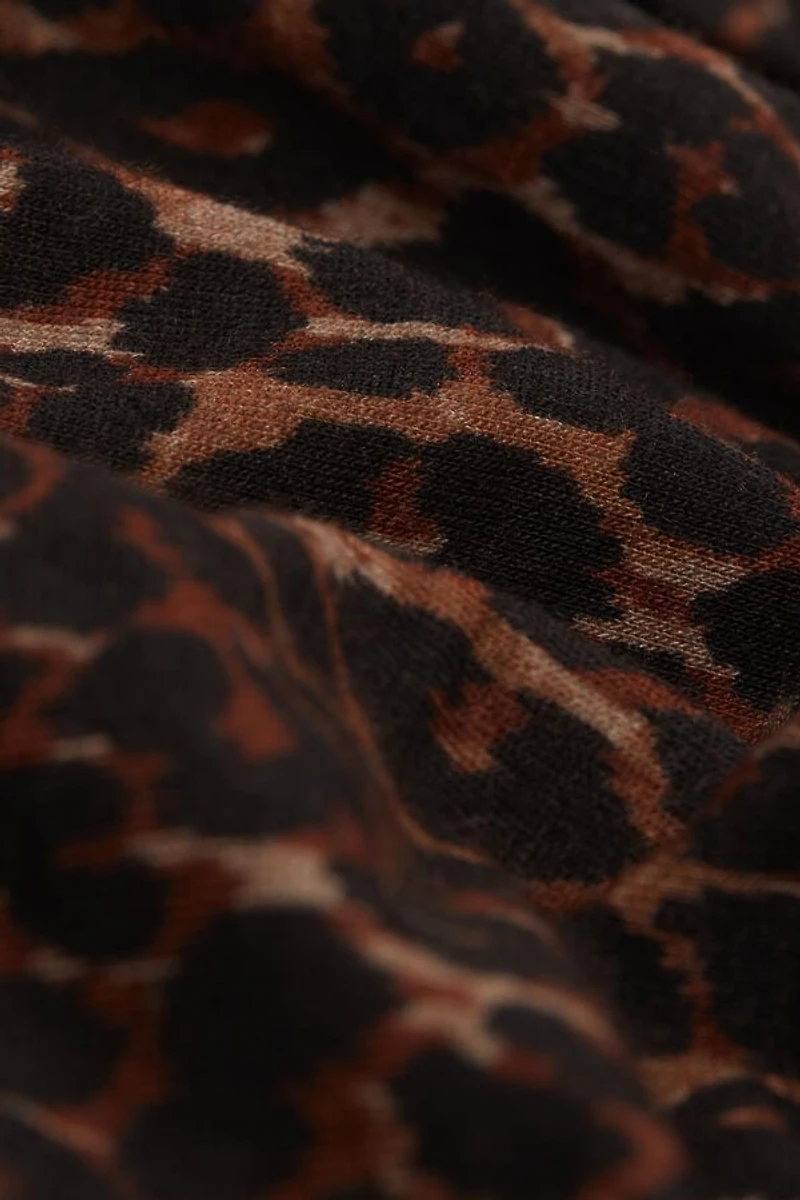 Leopard Print Long Sleeve Top Ultralight Modal with Cashmere