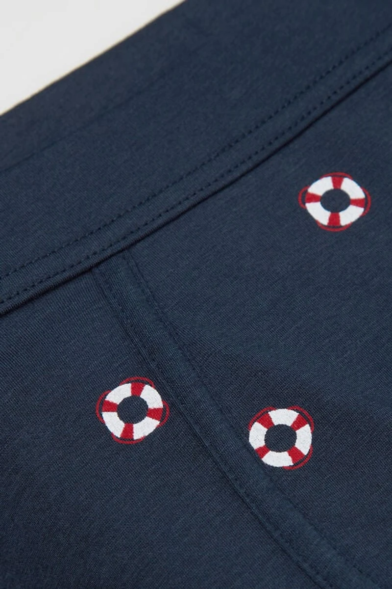 Lifesaver Print Natural Fresh Cotton Boxers
