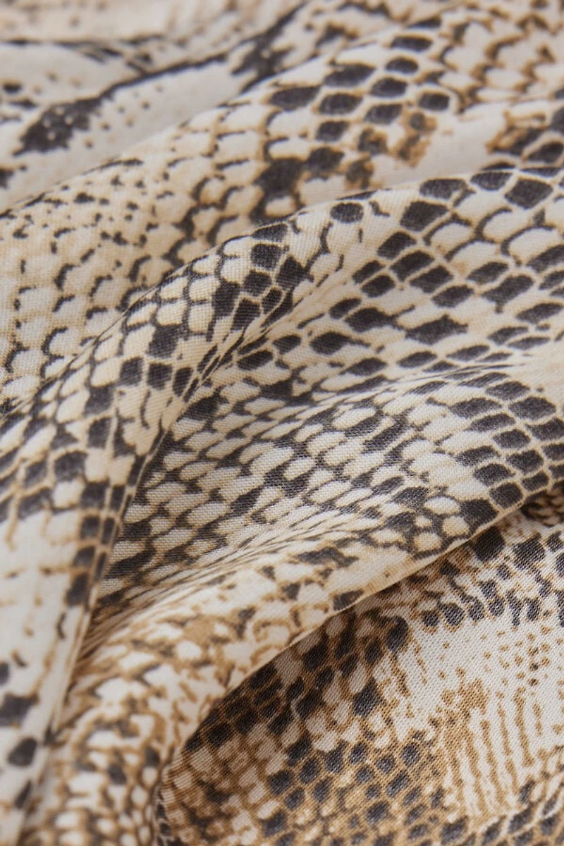 Seductive Glamour Snakeskin Print Viscose Satin Shorts