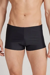Plain Square-Cut Swim Trunks