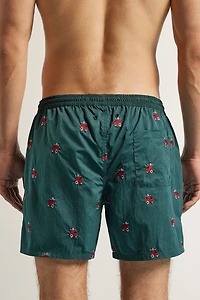 Embroidered Scooter Swim Trunks