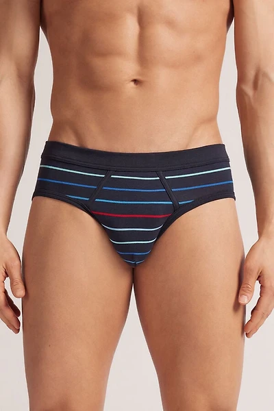 Multicolored Stripe Print Superior Cotton Briefs