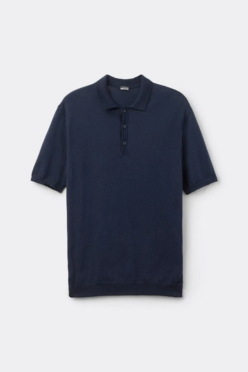 Cotton Short Sleeve Knit Polo Shirt
