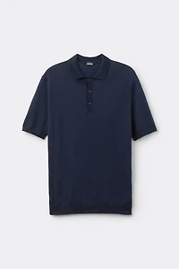 Cotton Short Sleeve Knit Polo Shirt