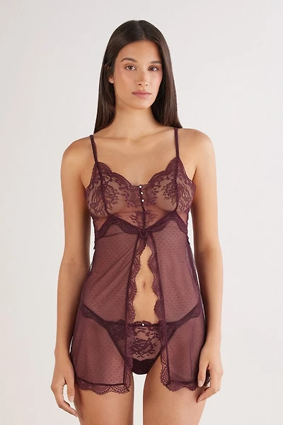 La Vie en Rose Tulle and Lace Babydoll