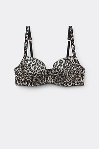 A Moment of Glamour Animal Print Silk Sofia Balconette Bra
