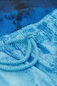 Blue Shaded Print Swim Trunks