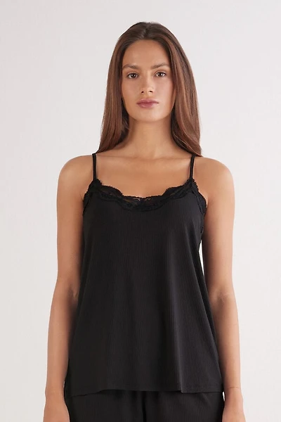 Your Everyday Wear Ribbed Top with Lace