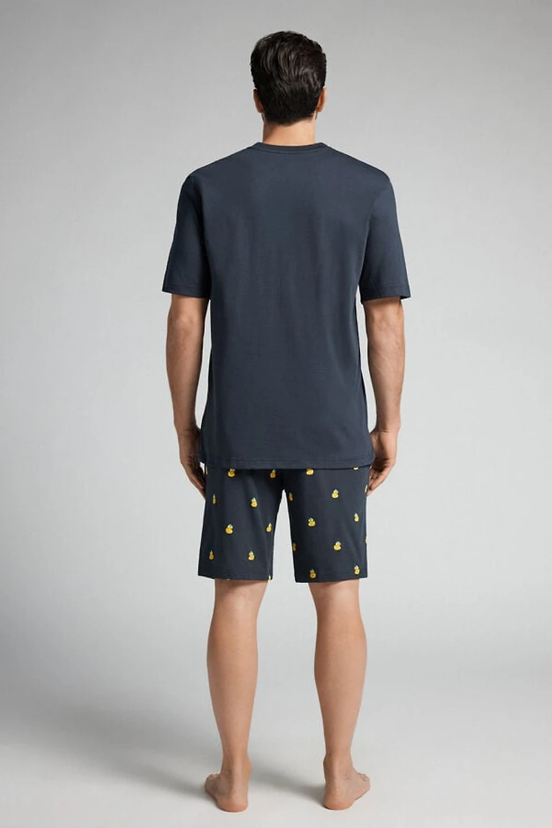 Duck Print Short Cotton Pajamas