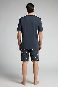 Duck Print Short Cotton Pajamas