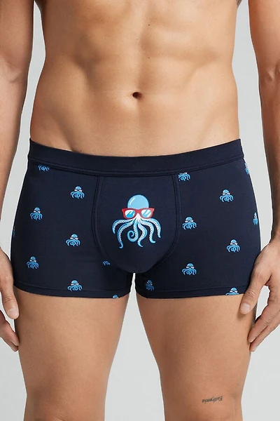 Octopus Print Natural Fresh Cotton Boxers
