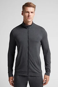 Silk and Modal Zip-Up Sweatshirt