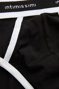 Natural Fresh Cotton Briefs with Logo