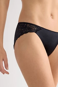 Lace and Silk Bikini Briefs