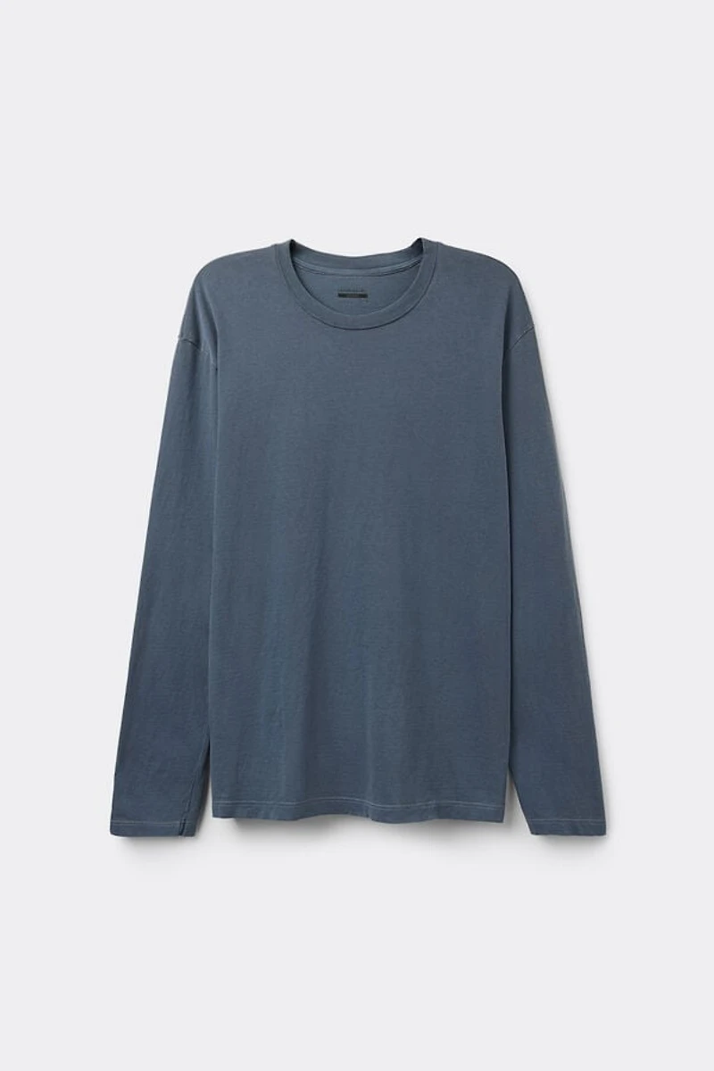 Washed Collection Long Sleeve Cotton Knit Shirt