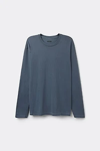 Washed Collection Long Sleeve Cotton Knit Shirt