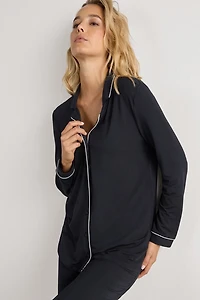 Long-Sleeve Micromodal Pajama Top