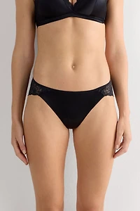 Lace and Silk Bikini Briefs