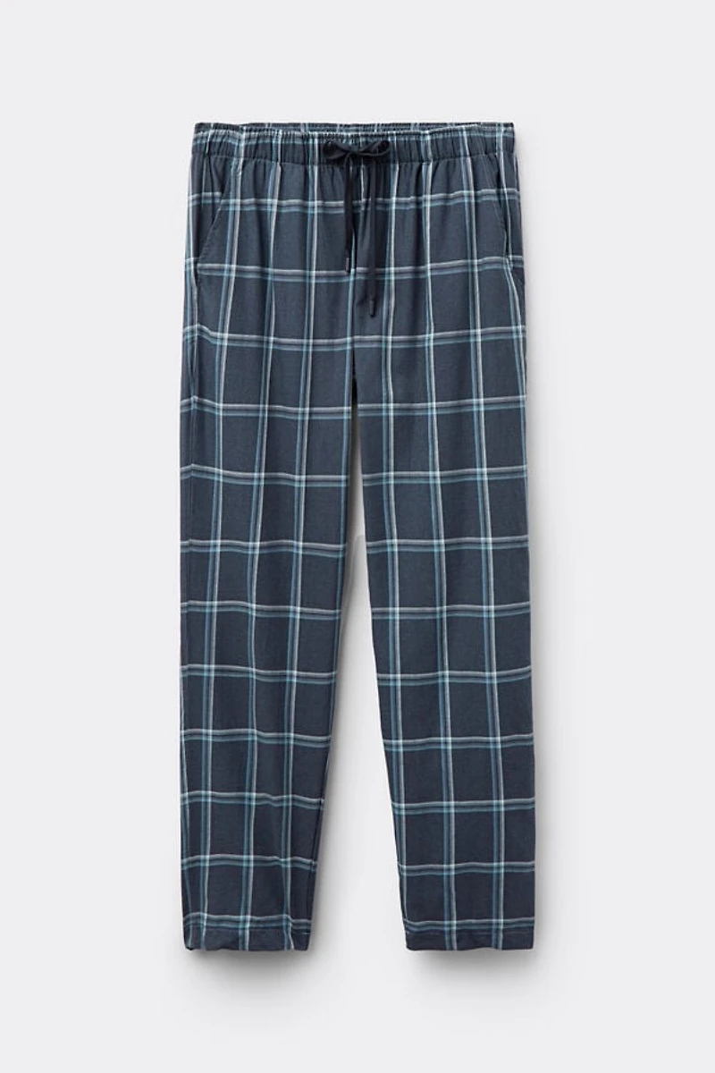 Full Length Pants Denim Check Print Cloth