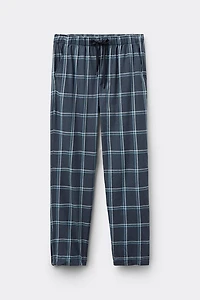 Full Length Pants Denim Check Print Cloth