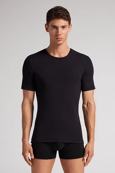 Short-Sleeve Modal-Cashmere Top