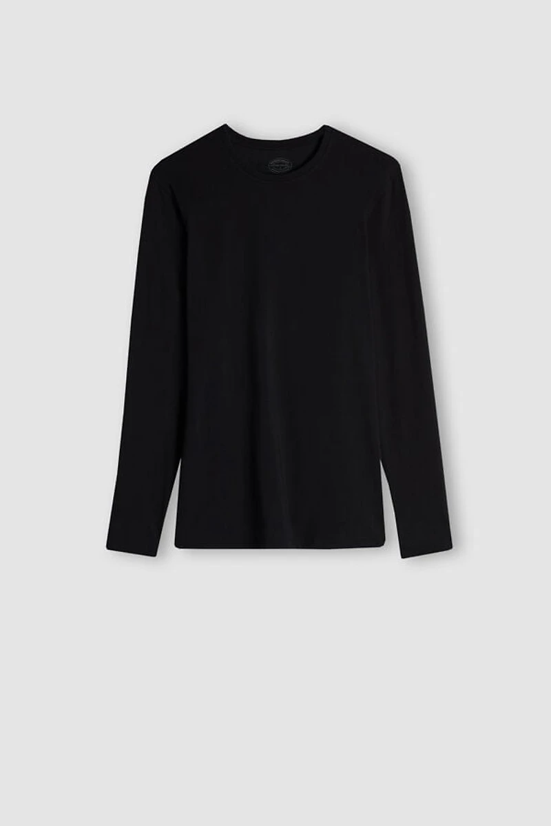 Stretch Superior Cotton Long Sleeve Top
