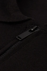 Zip Long Sleeve Knit Polo Shirt