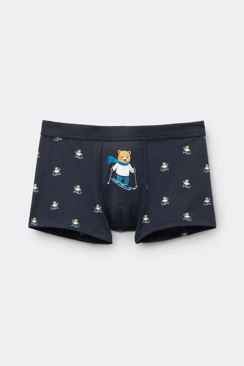 Ski Bear Print Superior Cotton Boxers
