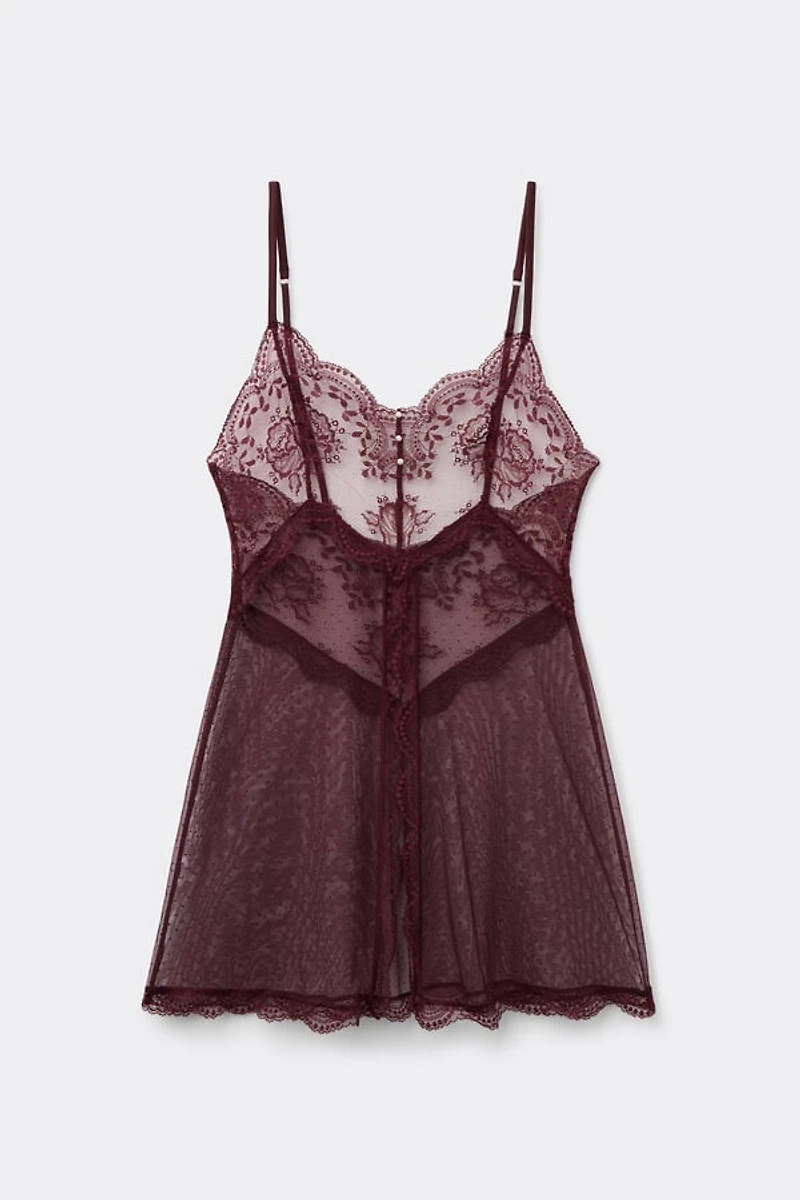 La Vie en Rose Tulle and Lace Babydoll