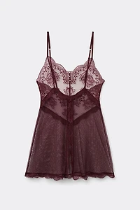 La Vie en Rose Tulle and Lace Babydoll