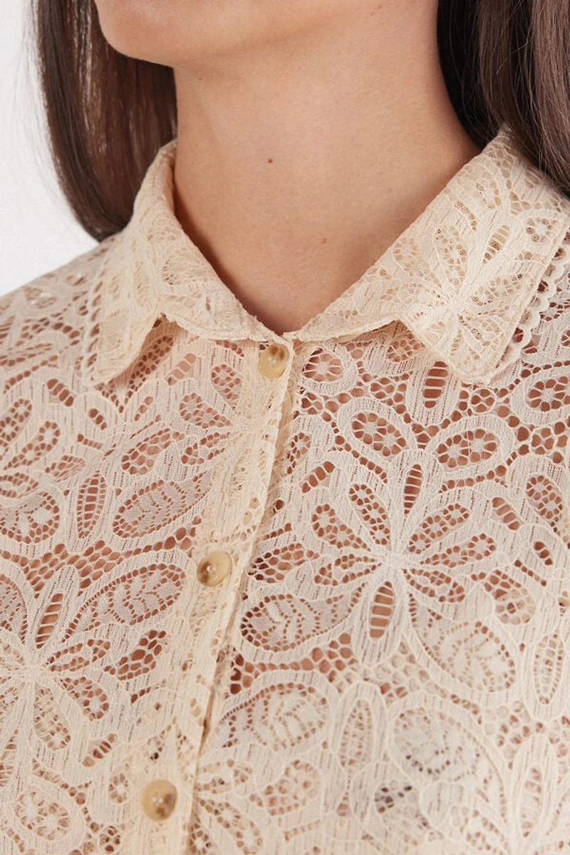 Italian Rivera Short Sleeve Lace Shirt