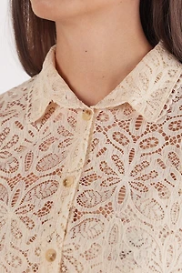 Italian Rivera Short Sleeve Lace Shirt