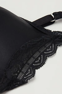 Tiziana Wireless Plunge Triangle Bra Silk and Lace