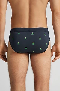 Plush Penguin and Christmas Tree Superior Cotton Briefs