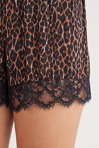 Sensual Attitude Animal Print Viscose Satin Shorts