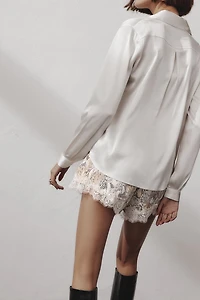 Seductive Glamour Snakeskin Print Viscose Satin Shorts