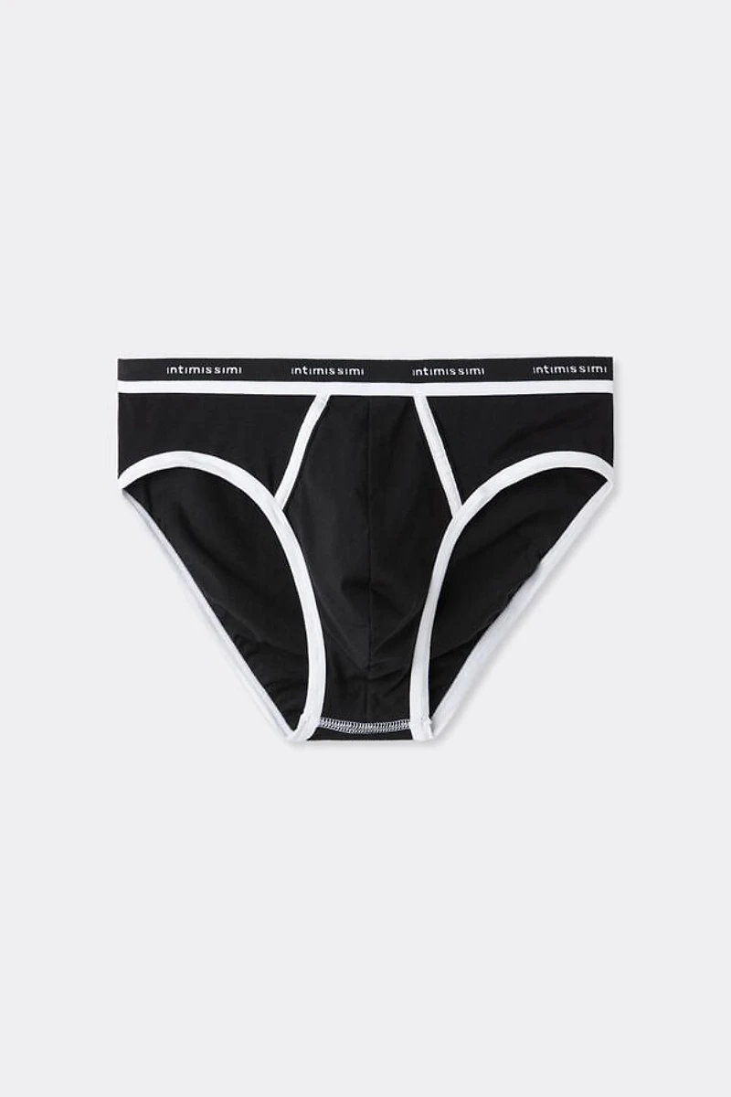 Natural Fresh Cotton Briefs with Logo