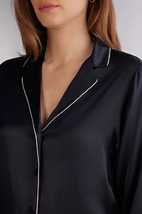 Mannish-Cut Jacket Silk Satin