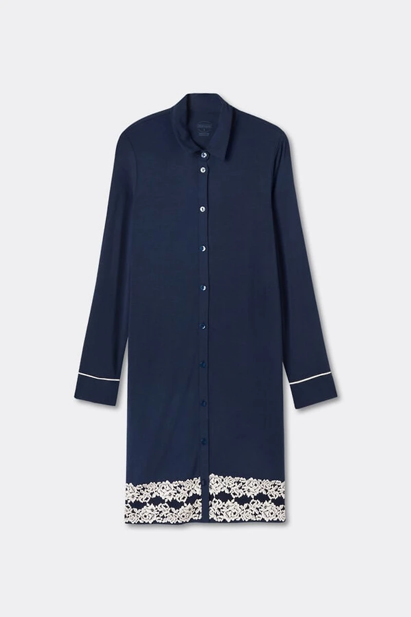 Pretty Flower Open Front Nightshirt