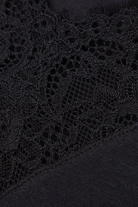 Long Sleeve Bodysuit Ultralight Modal with Cashmere and Lace
