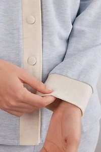 Cold Winter Night Button Up Top Modal with Wool