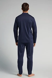 Open Front Full Length Pajamas Cotton