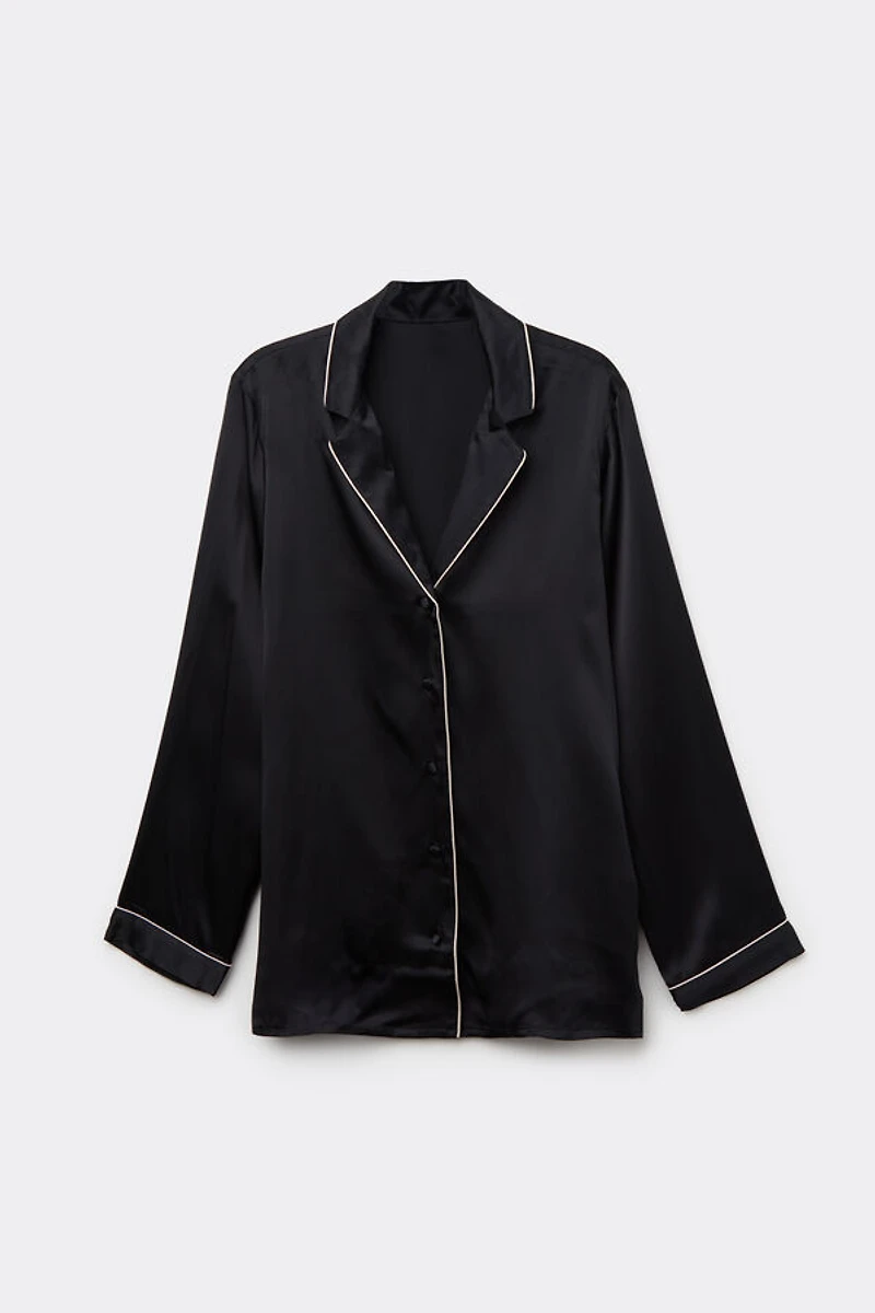 Mannish-Cut Jacket Silk Satin