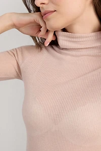 High Collar Top Ultranatural with Cashmere
