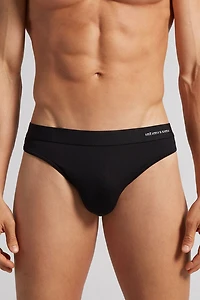 Logo Detailed Microfiber Thong