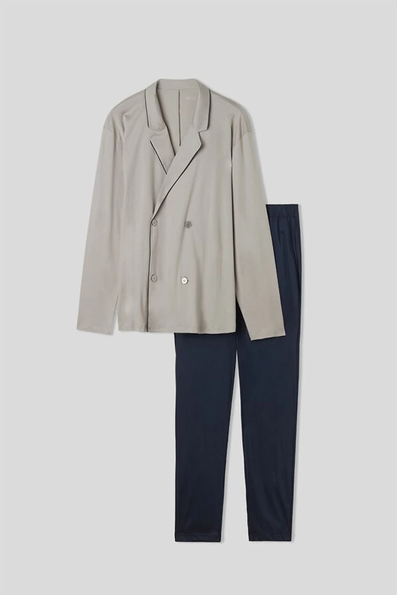 Double Breasted Full Length Cotton Pajamas