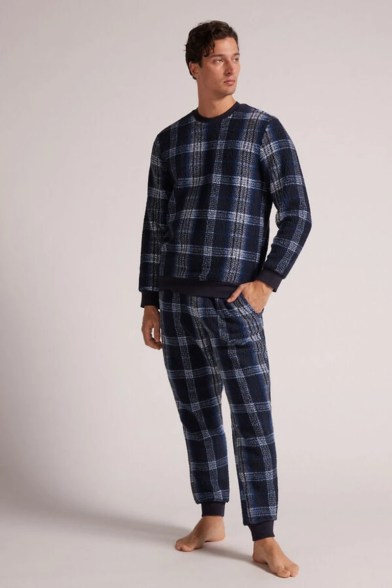 Tartan Polar Fleece Full Length Pajamas
