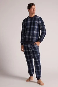 Tartan Polar Fleece Full Length Pajamas