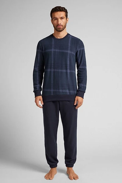 Check Pattern Tricot Full Length Pajamas